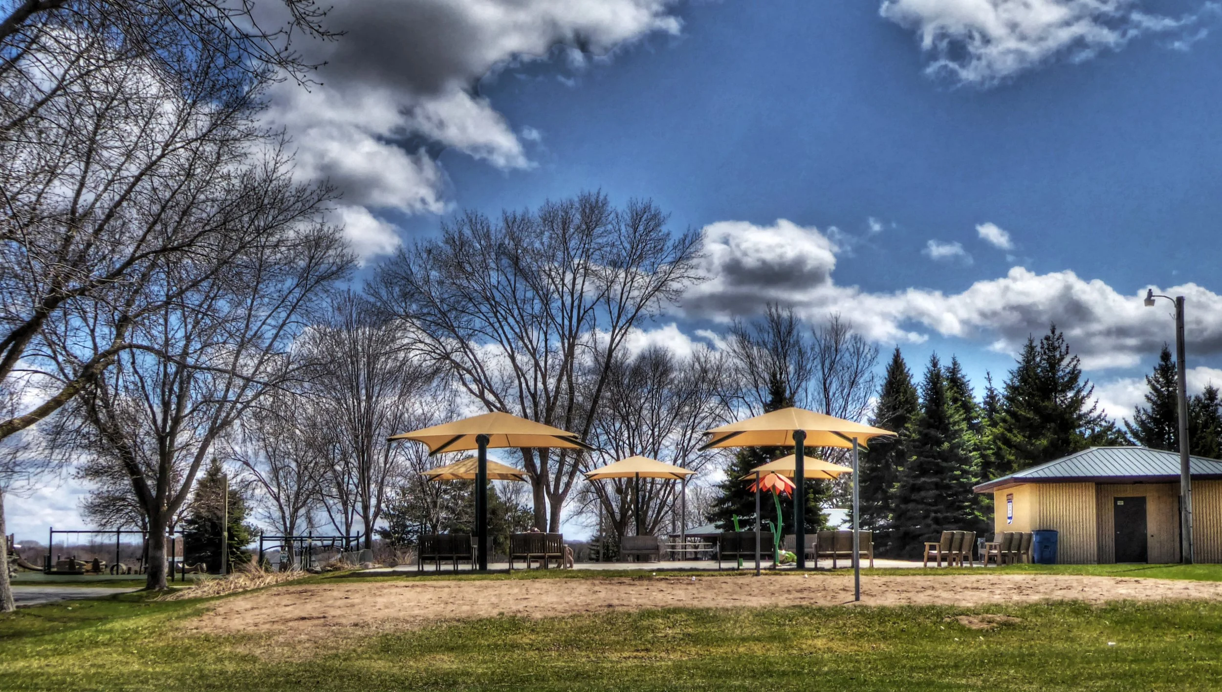 Empty Park on a Spring Day