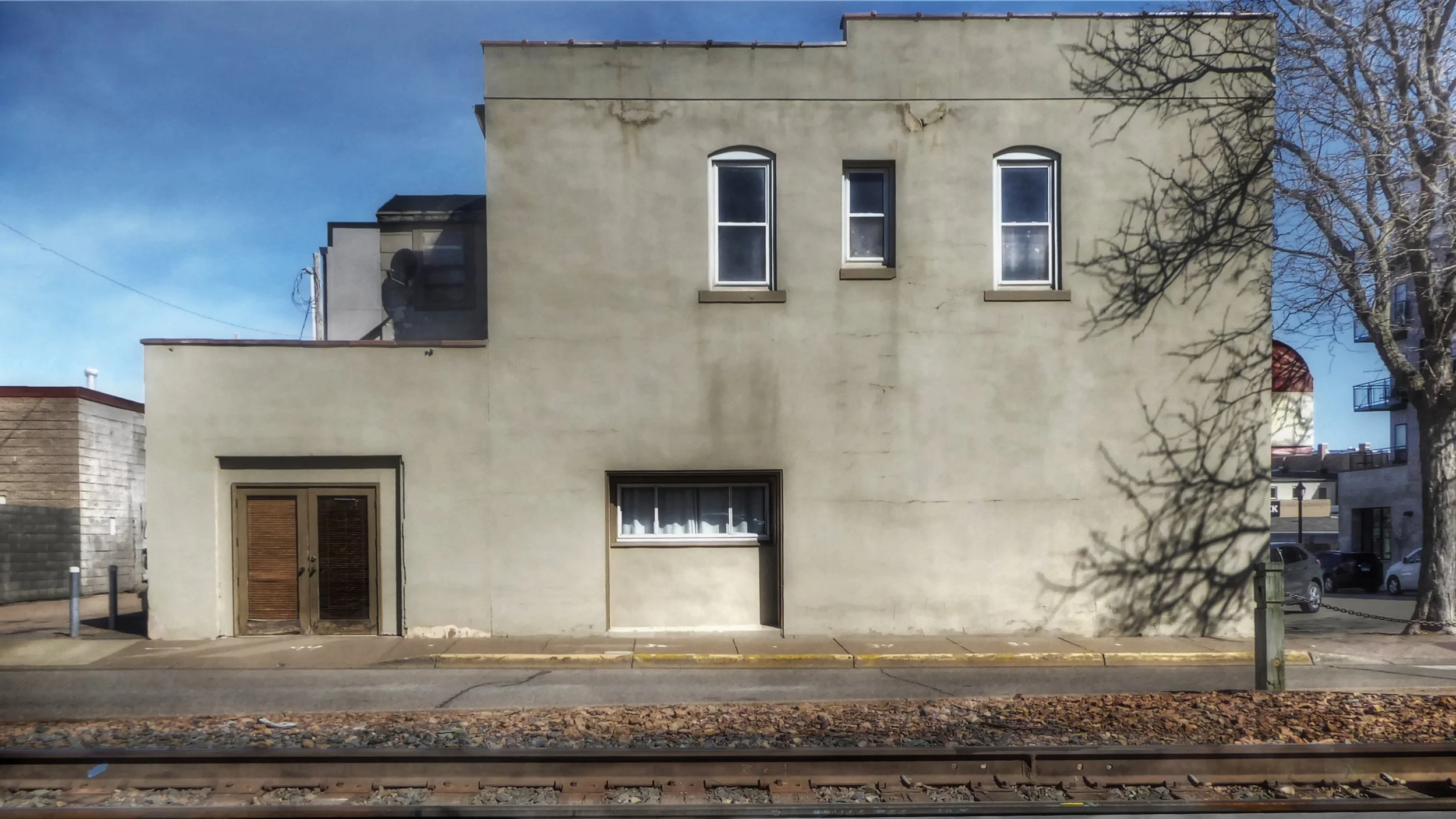 Building by the Railroad