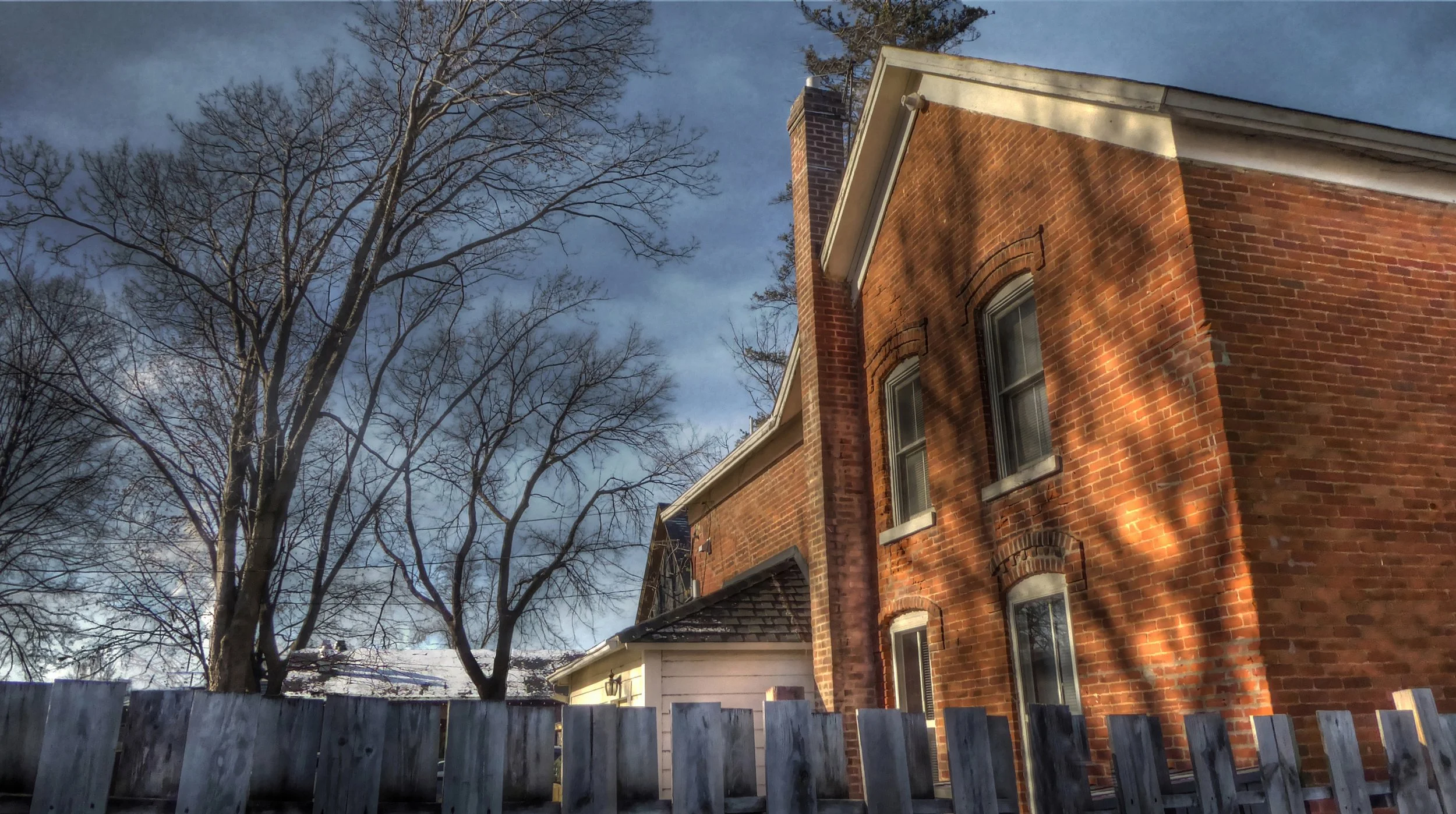 Old House at Winter Sunset