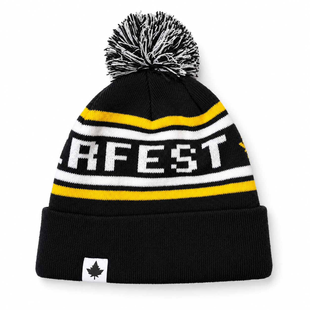 Flat-lay black and yellow knit beanie.png