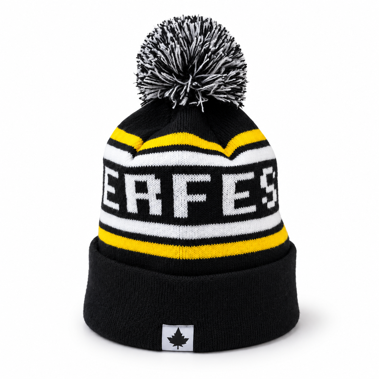 Black, white, and yellow knit hat.png