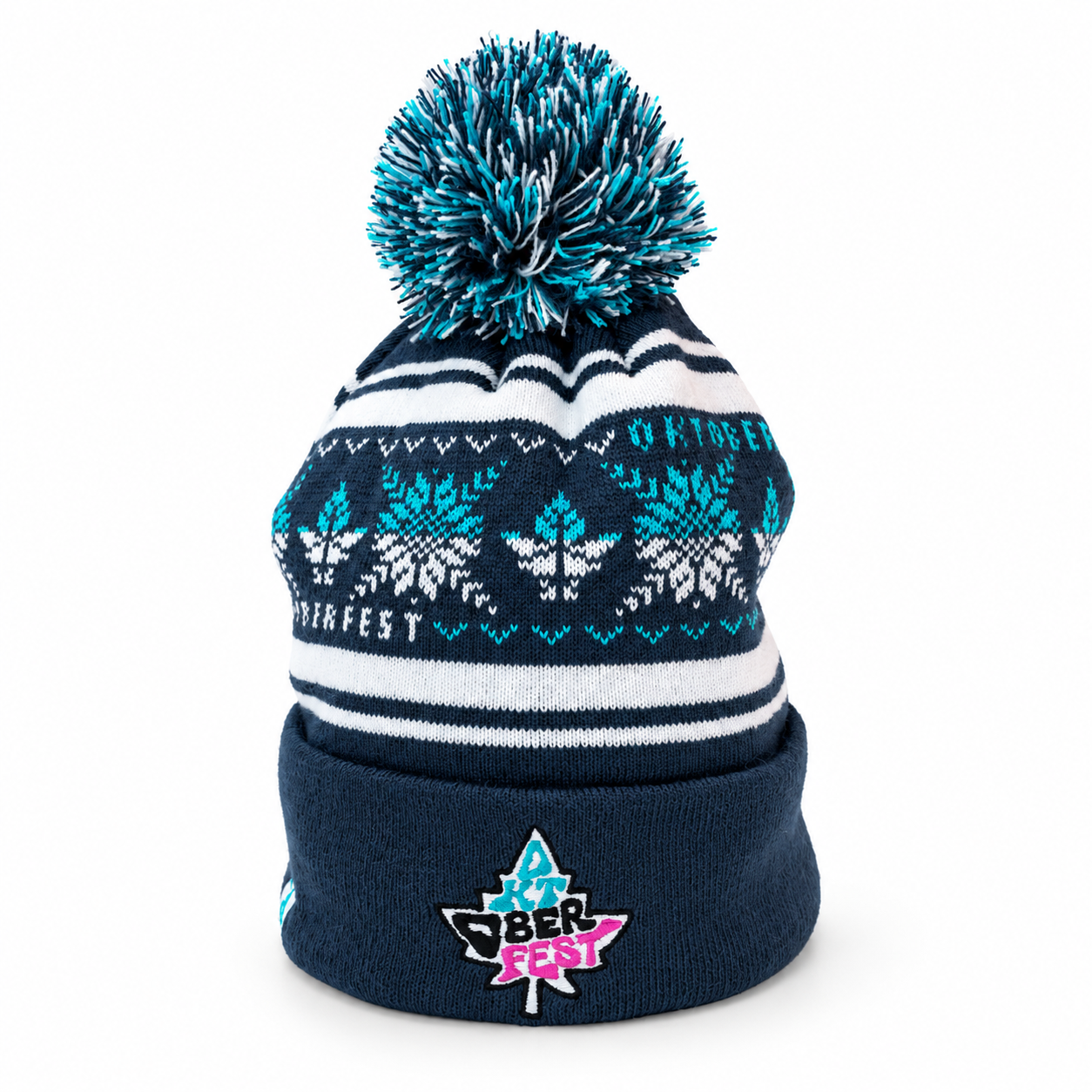 Navy Oktoberfest knit hat with pompom.png