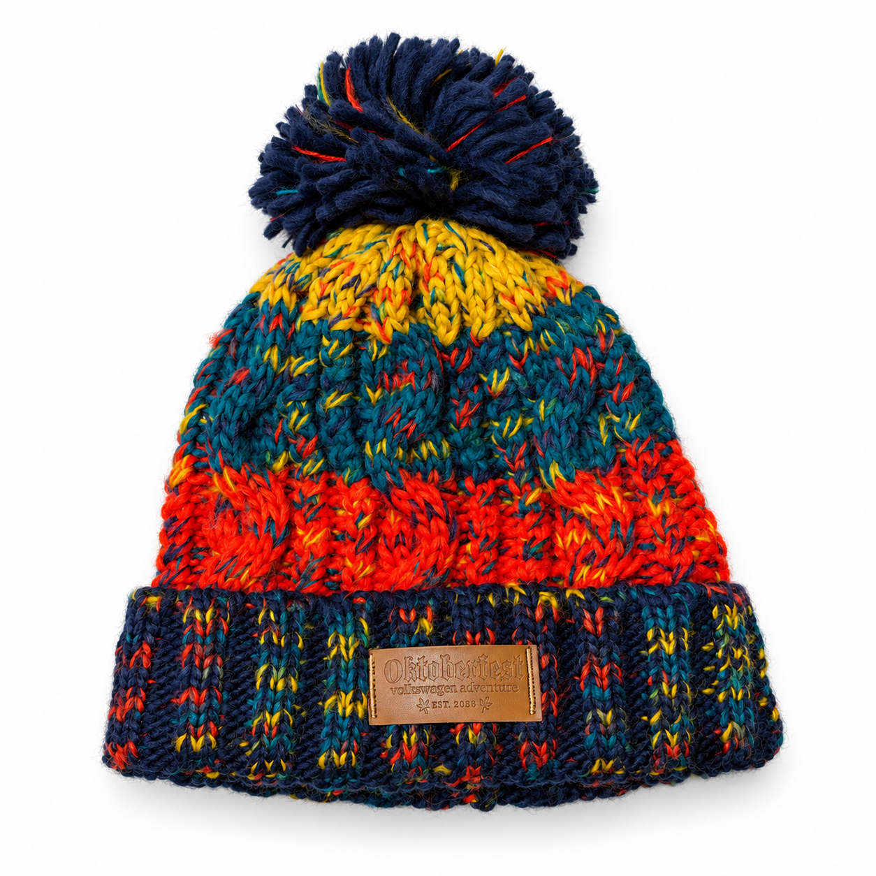 Multicolored cable-knit bobble hat.png