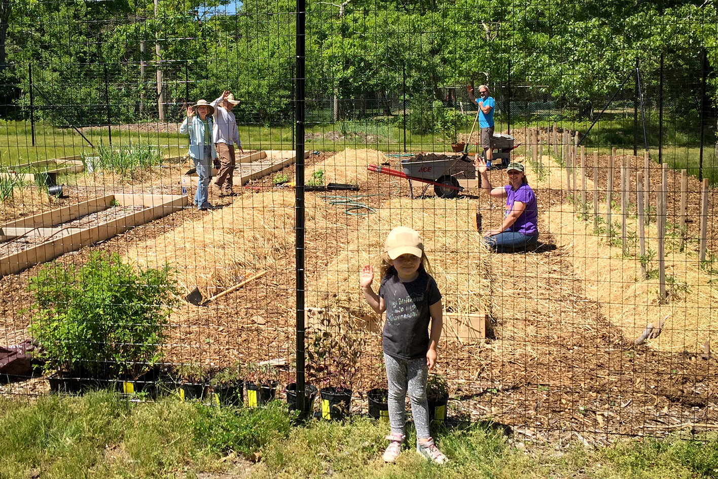 Volunteers at the Good Ground Heritage Garden