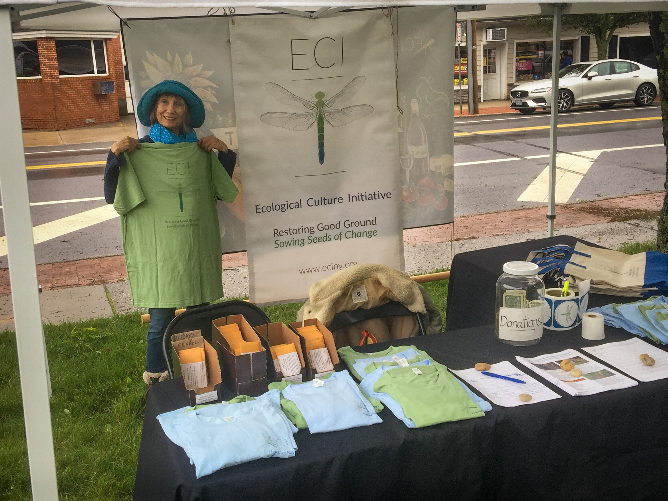 Volunteer Ann Coppola at the Good Ground Farmers Market