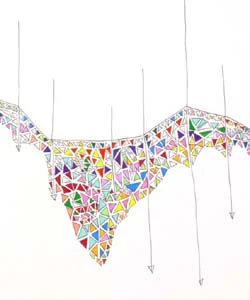 Amber Robles-Gordon, Prismatic, acrylic marker on watercolor paper