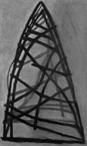 Julia Bloom, Monolith I , charcoal on paper