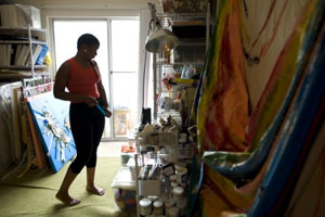 In addition to making art, Gordon teaches yoga at Anacostia’s Spirit Anacostia Health and Wellness Center. Her commute to work is 10 minutes.