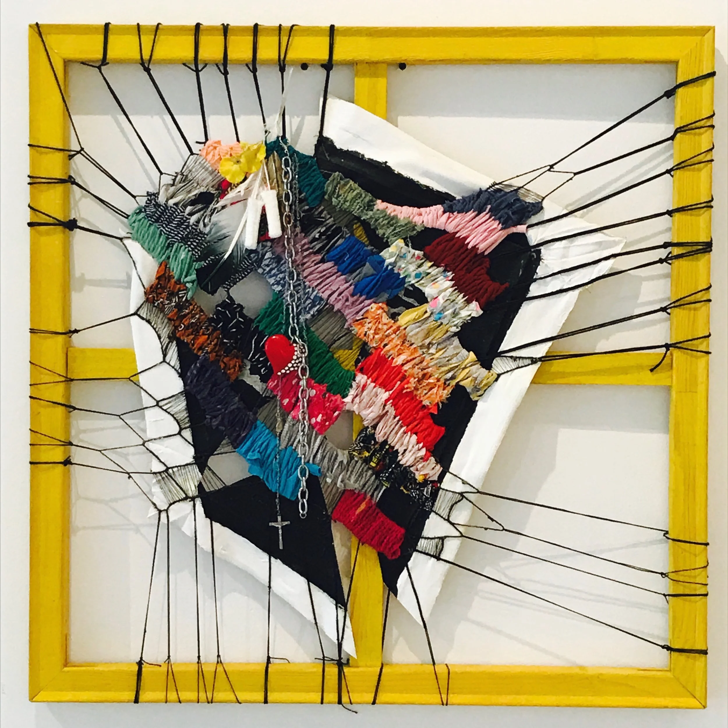 Coat of Arms: Control the Pillars and Queens, Mixed Media, 30 x 30 in., 2017