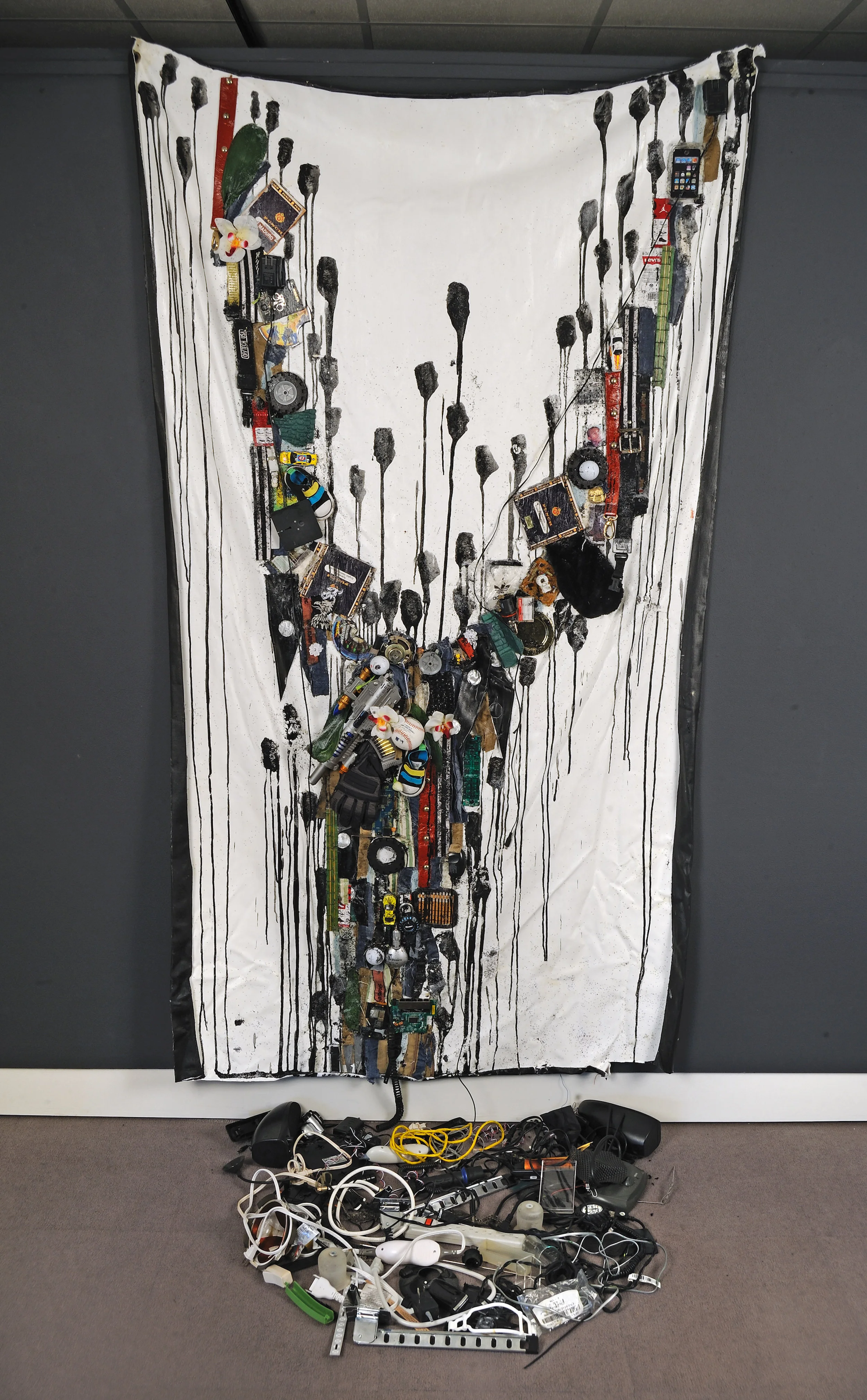 Milked Man, Mixed Media on Canvas, 64 in. x 120 in., 2011 Prices available upon request.