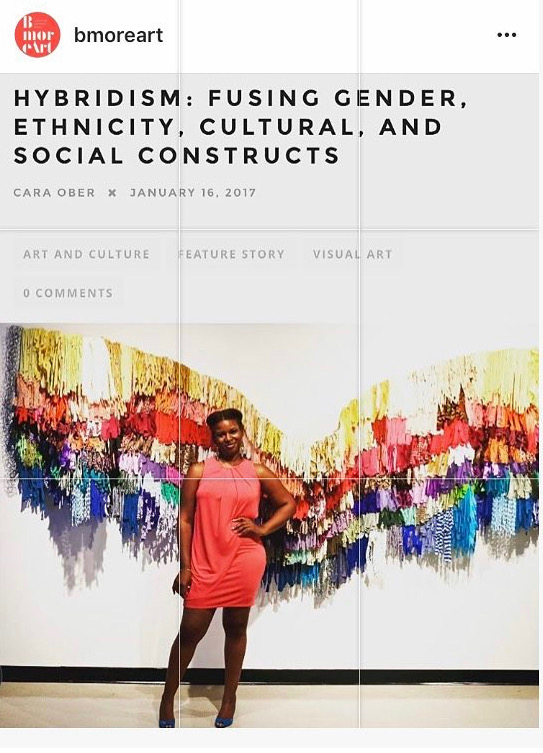 Amber Robles-Gordon, My Rainbow Is Enuf, Commissioned Installation, Mixed Media on Chicken Wire, 48 in. x 288 in., Philadelphia Museum of African Art http://www.bmoreart.com/2017/01/hybridism-an-art-that-fuses-gender-ethnicity-culture-and-social-constructs.html