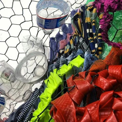 Serpentine, Detail, Commissioned Installation, Mixed Media on Chicken Wire, 100 in. x 120
