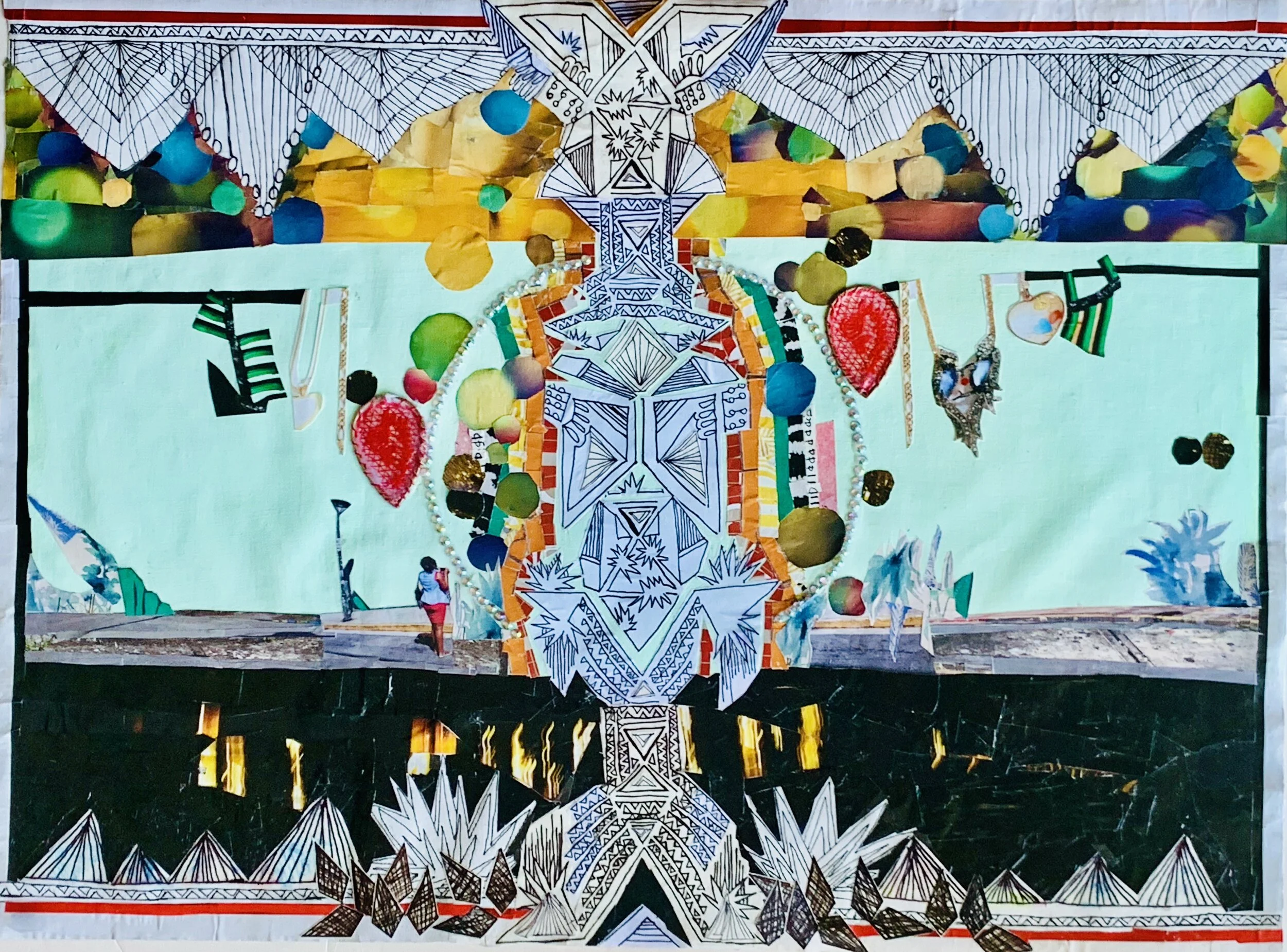 Tendederos, Comunidad y Energía Eterna, Collage, 18 x 24, 2020