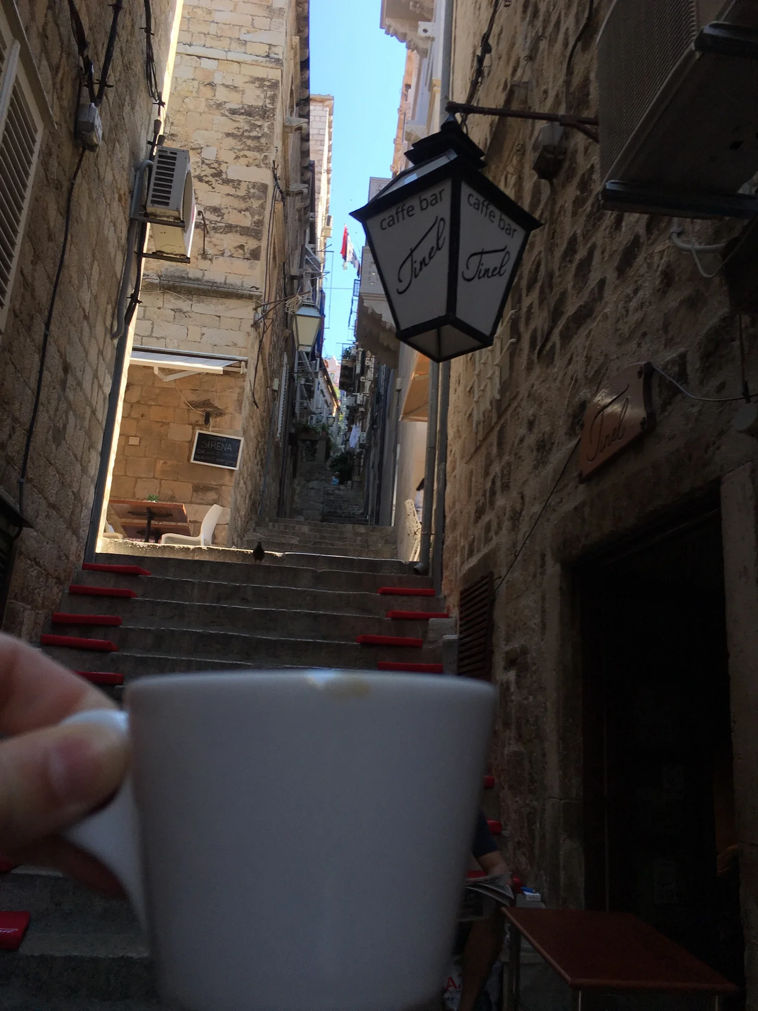 Morning coffee at Tinel