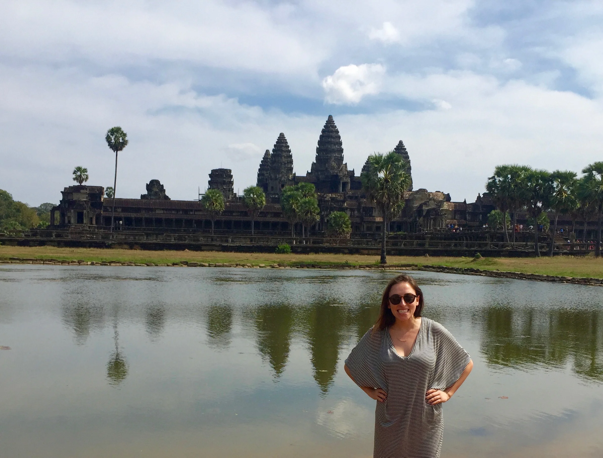 Standing in front of Angkor Wat, the largest of the Angkor temples.