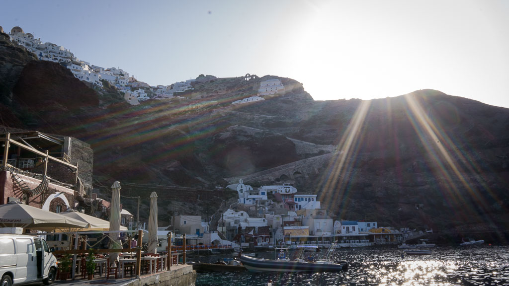 Ammoudi Bay in the morning.