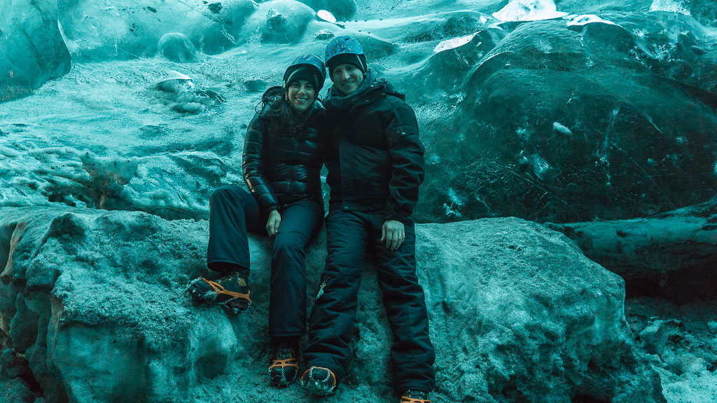 Dan and I in the ice cave. Yes, we're glowing blue.