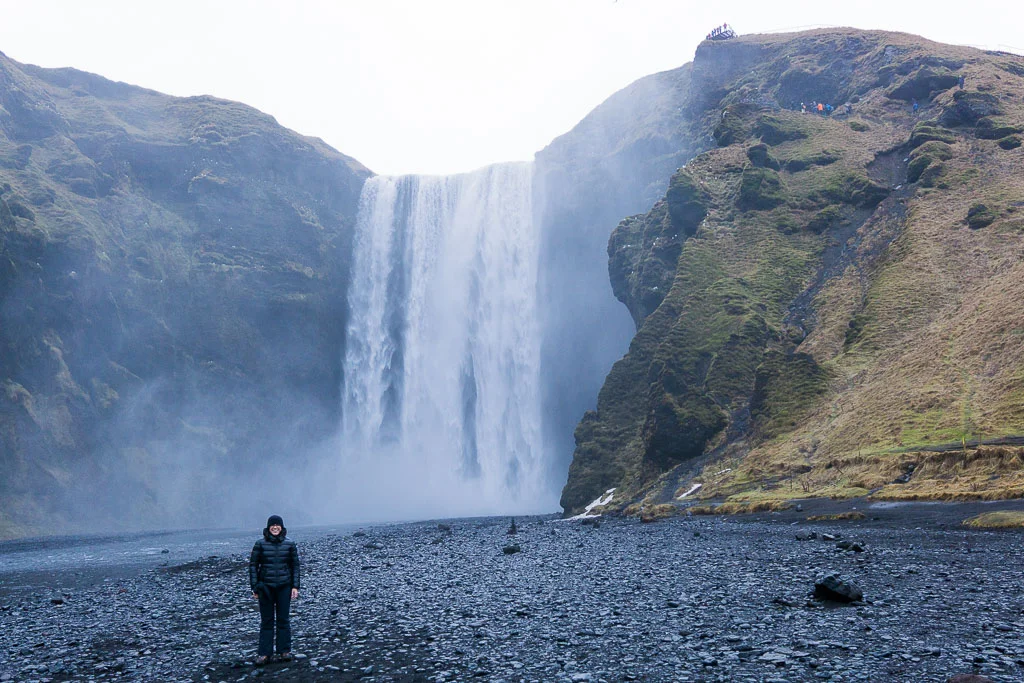 Nothing like an Icelandic waterfall to make you feel small. Another one from Skógafoss.