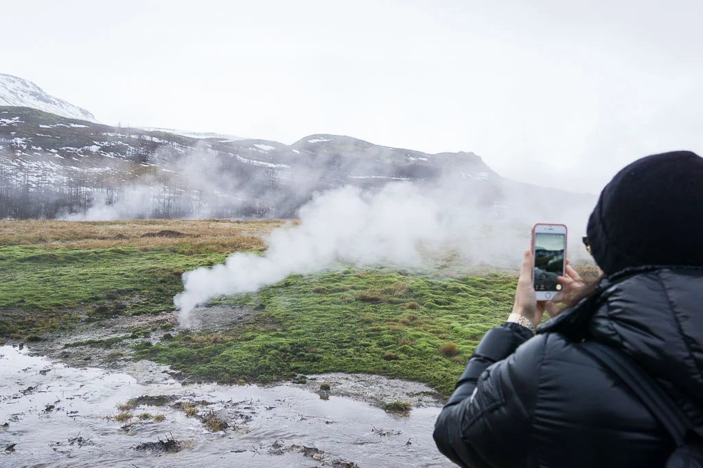 Amazed by the geothermal field.