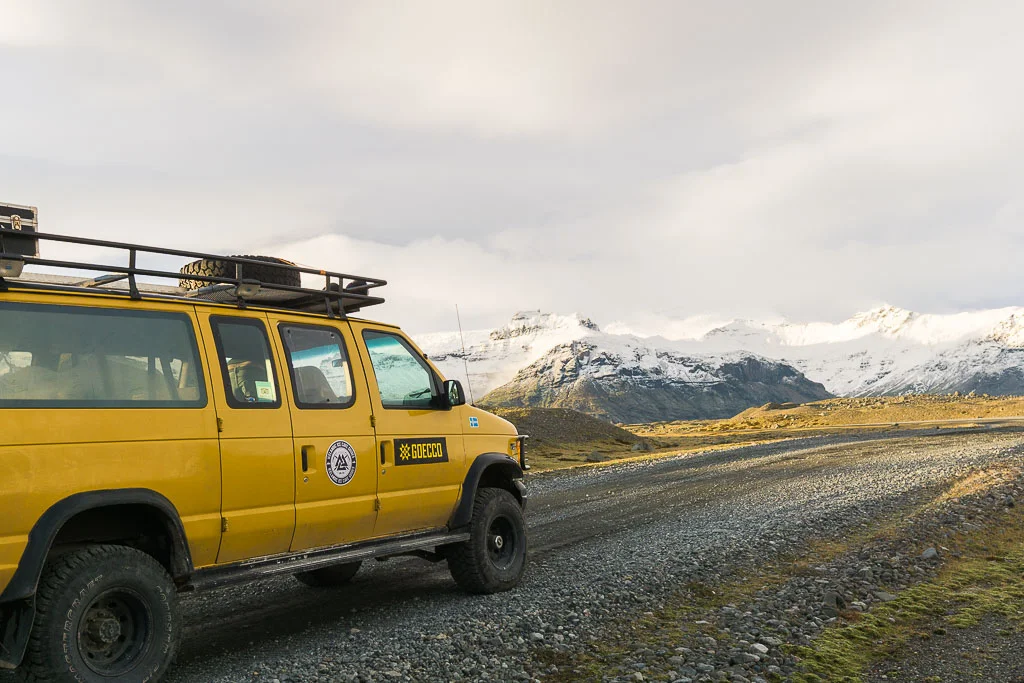 Taking the super jeep to the glacier.
