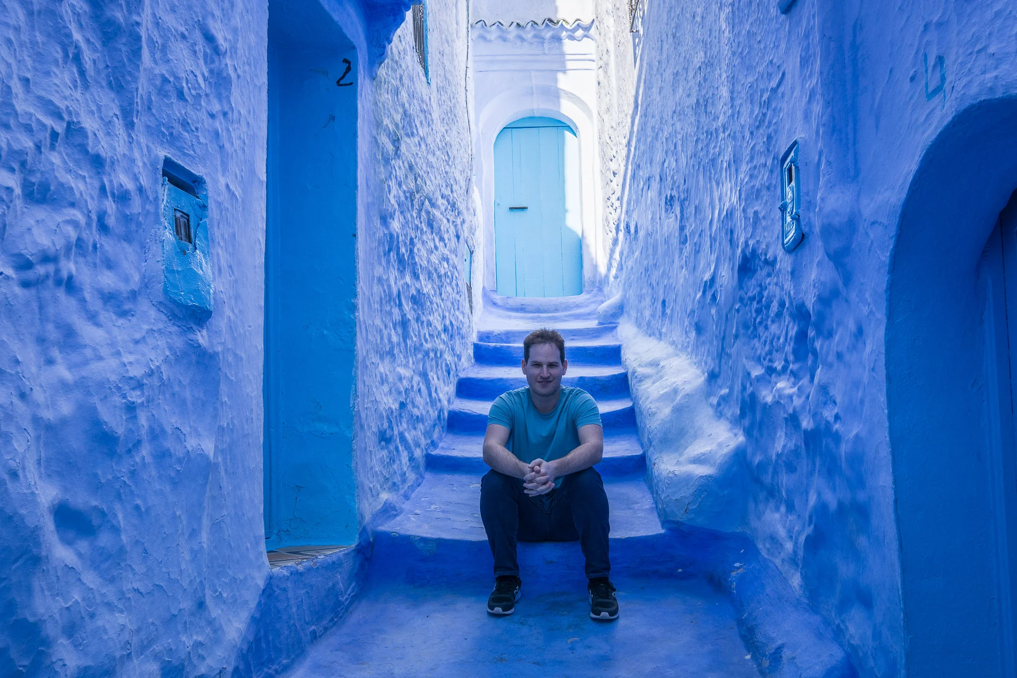 Dan was there too! Plus, he matched his all blue outfit to the city.