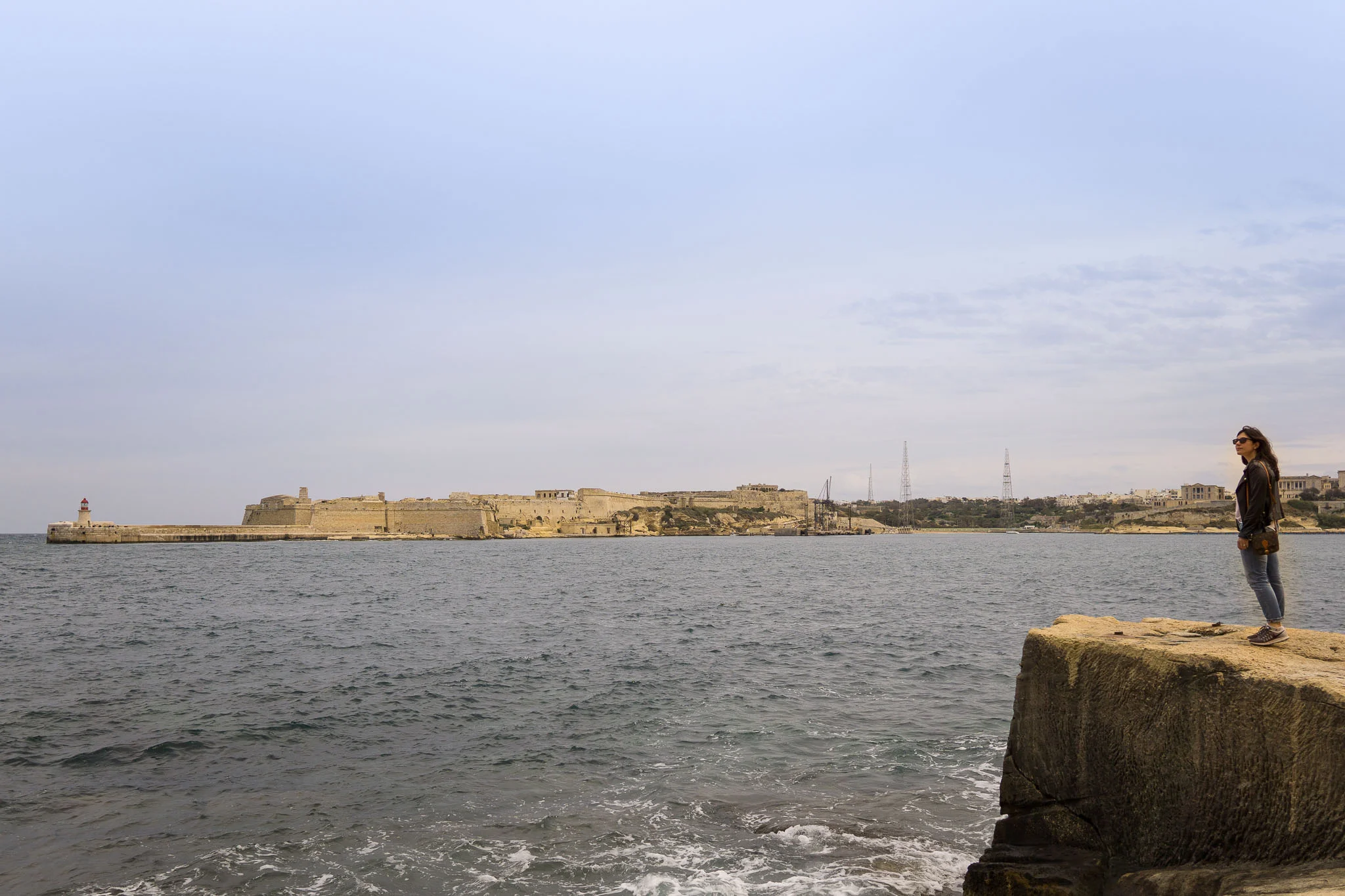 Looking out at the Three Cities from Valletta.