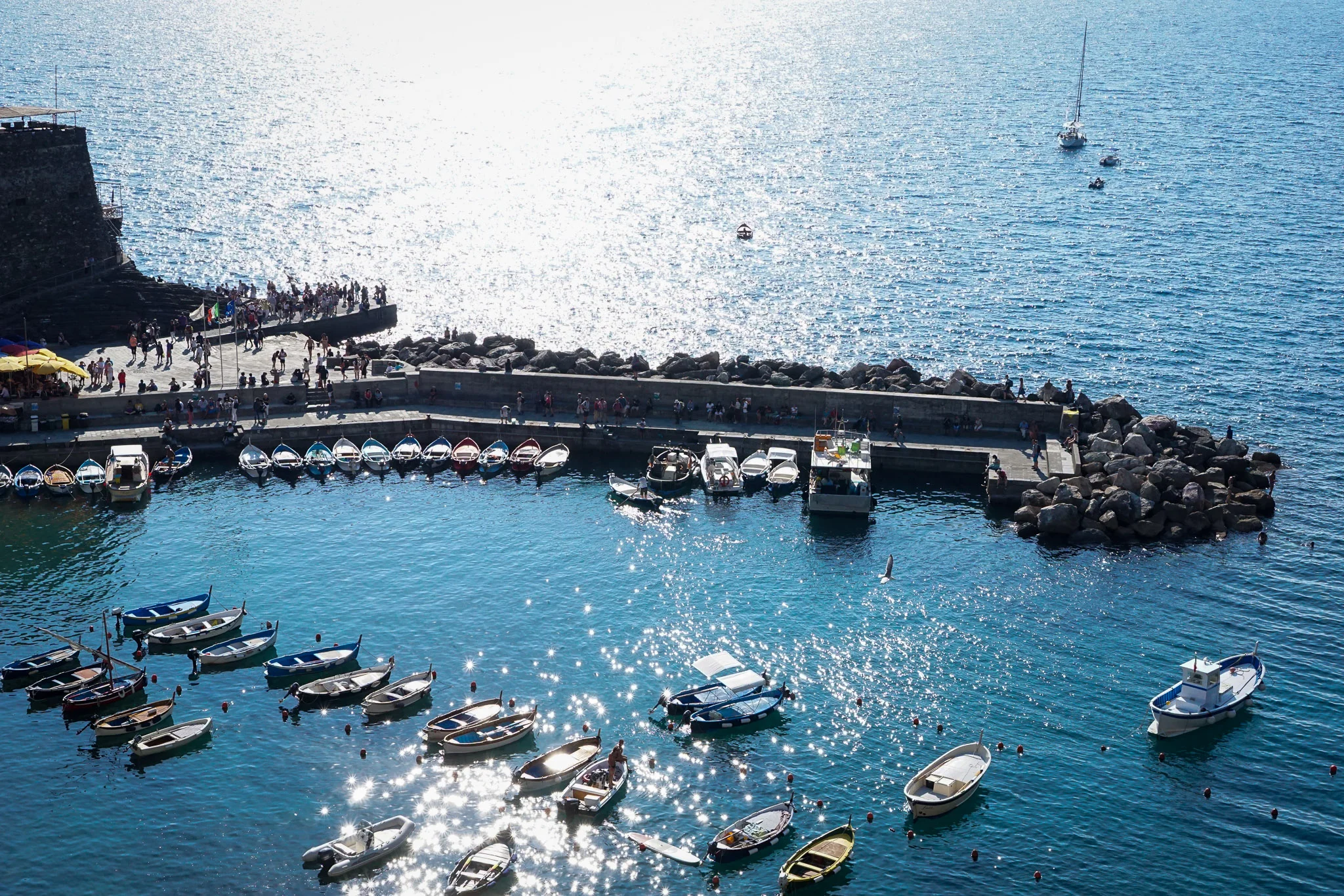 I mean look at that sparkle. Vernazza Harbor.