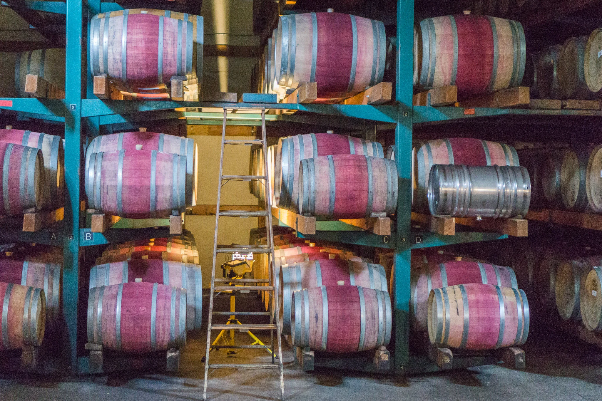 Aging barrels at Preston.