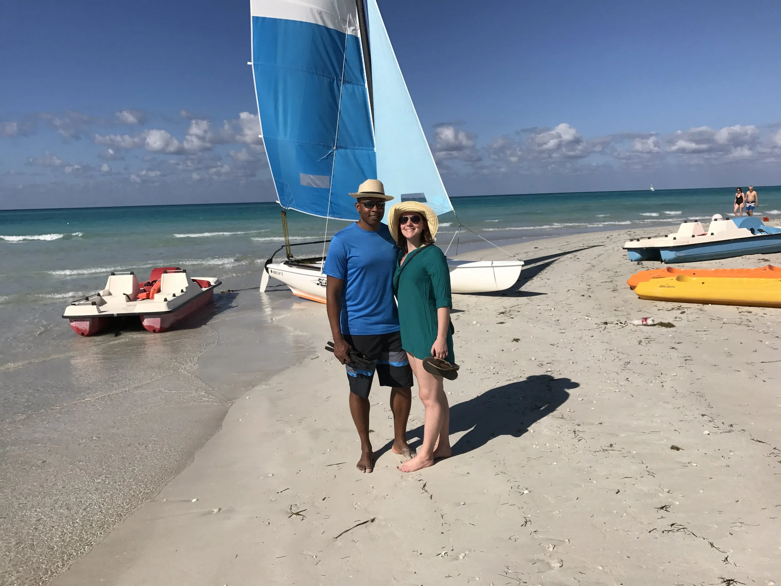 Sami & Chris on the beach in Varadero. 