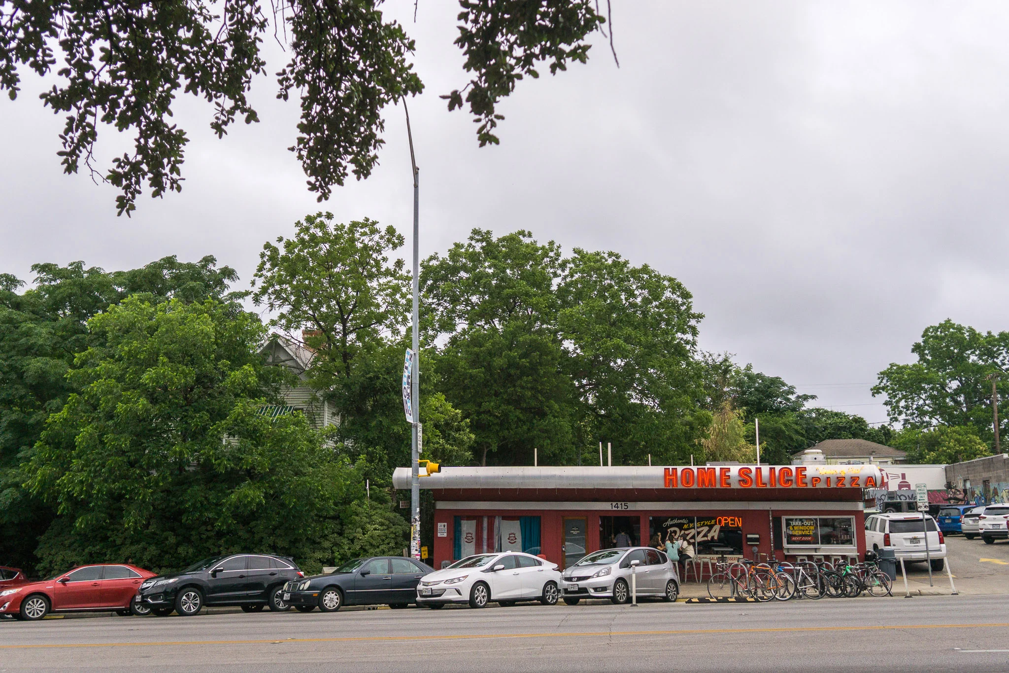 The scene on South Congress