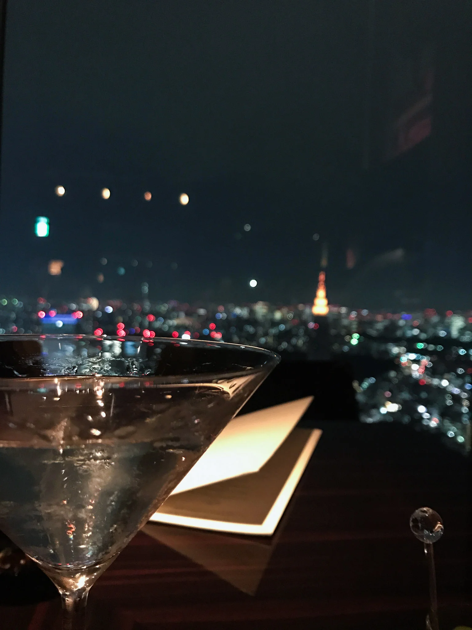 My gin martini and Tokyo skyline view.