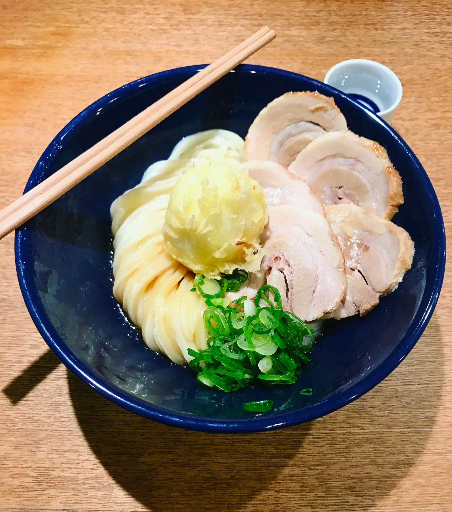 Udon has a thicker, softer wheat noodle than what you eat in ramen.