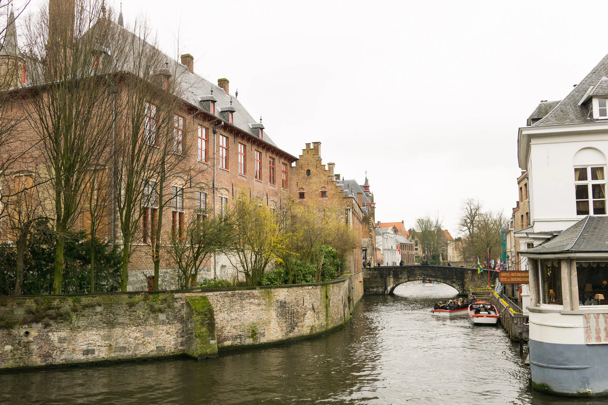 The cute canals of Bruges, Belgium. March, 2017