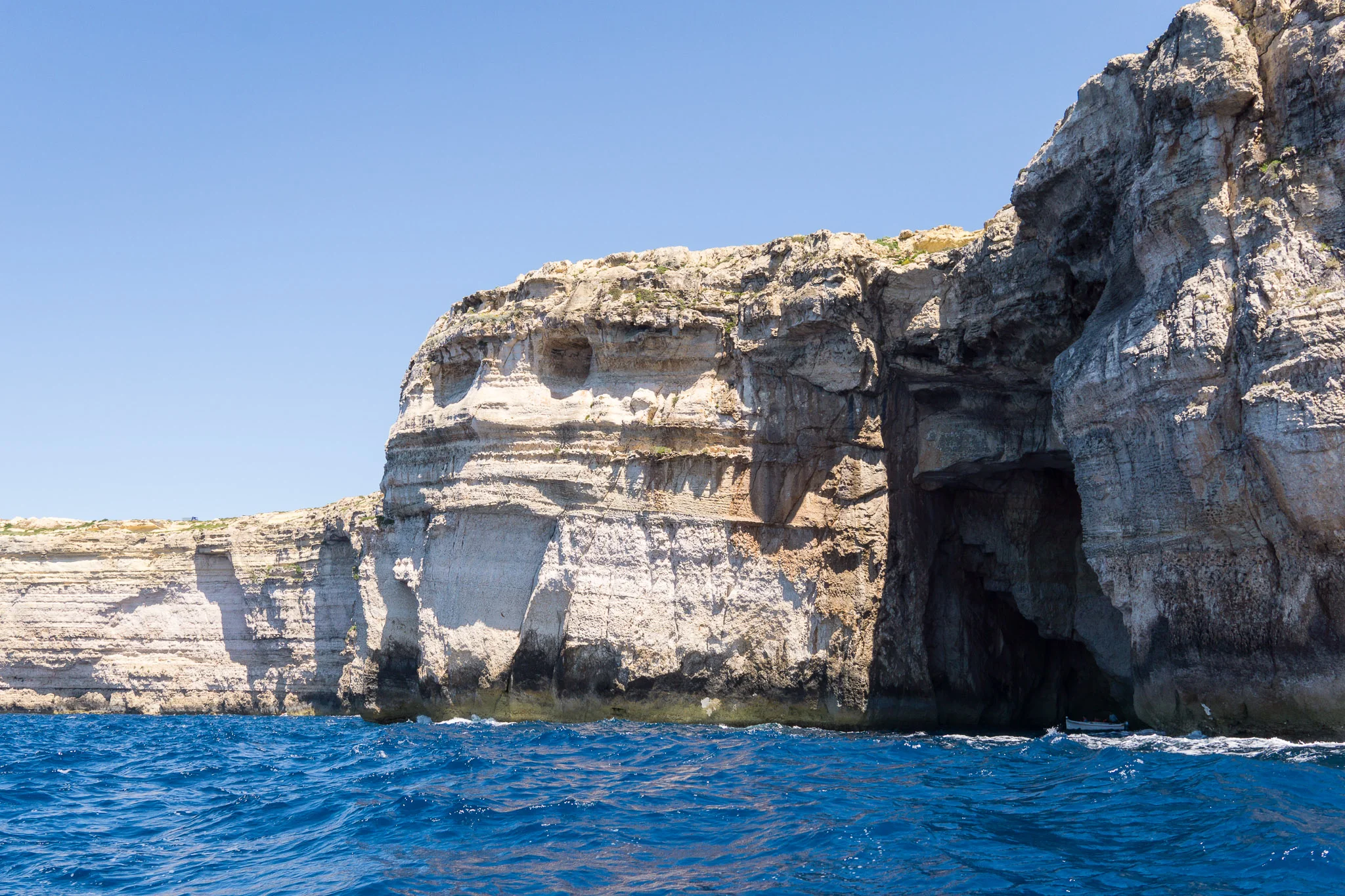 A smiling face in the cliffs on Gozo, Malta. April, 2017