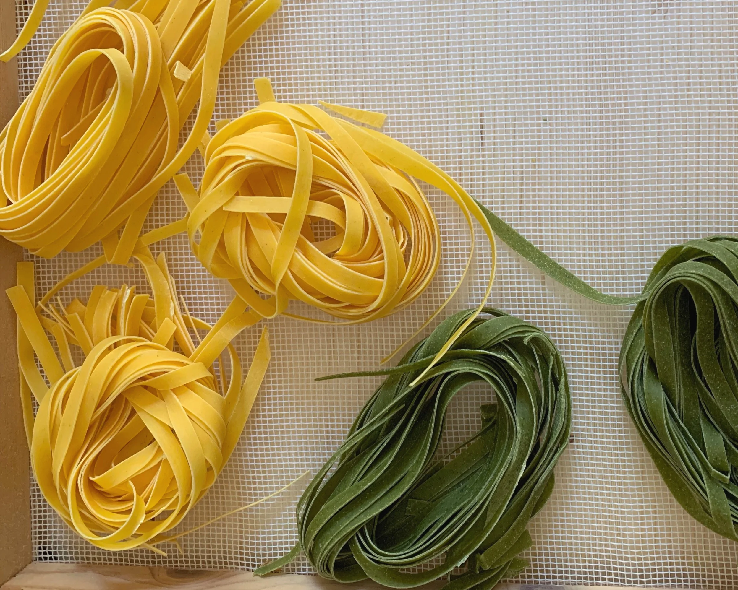 Our pasta drying out in the sun.