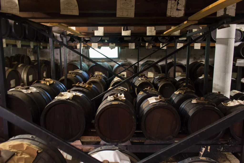 The barrels where balsamic vinegar is aged.