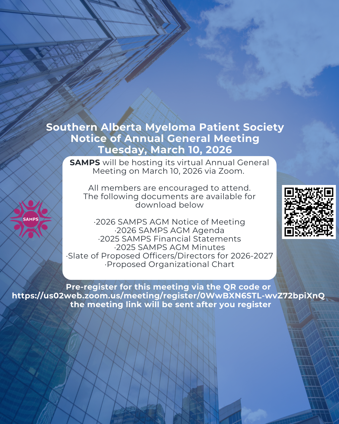 Notice of SAMPS AGM - March 10th 7pm on Zoom