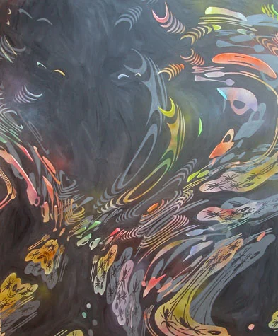 Spiders, clouds and other things, 2004 72" x 60" Oil & spray paint on canvas