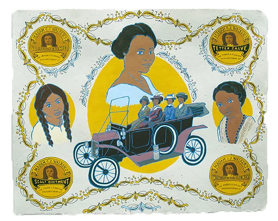 Madame CJ Walker, 2014 16" x 20" Flashe on paper