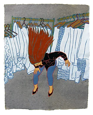 The Ladies: Alexandra Bachzetsis, 2013 20" x 16" Flashe on paper