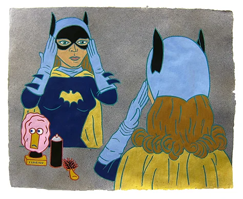 The Ladies: Yvonne Craig, Batgirl, 2013 16" x 20" Flashe on paper