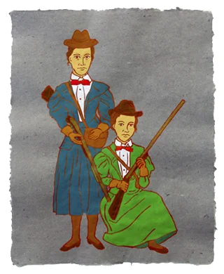 The Ladies: Hunters, 2011 20" x 16" Flashe on paper