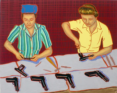 The Ladies: Munitions Plant 4, 1940s, 2012 24" x 30" Oil, enamel & flashe on canvas