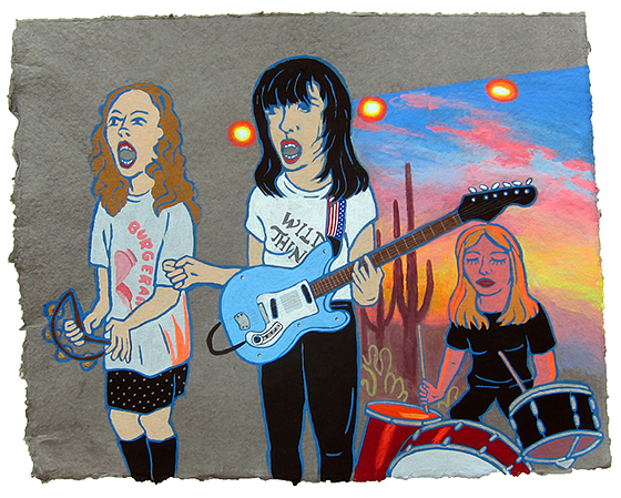   Death valley girls,  2015  16" x 20" Flashe on paper 