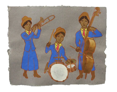 Jazz Trio, 2011 16" x 20" Flashe on paper