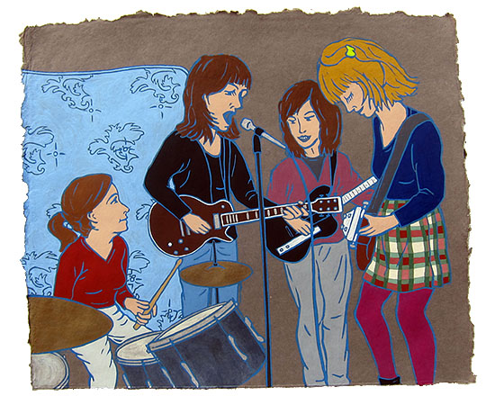   The Raincoats,  2015  16" x 20" Flashe on paper 