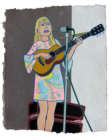   Joni Mitchell,  2015  20" x 16" Flashe on paper  PRIVATE COLLECTION 