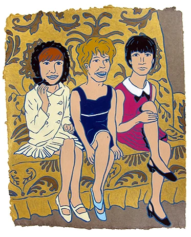 Cilla Black, Petula Clark & Sandi Shaw, 2015 20" x 16" Flashe on paper