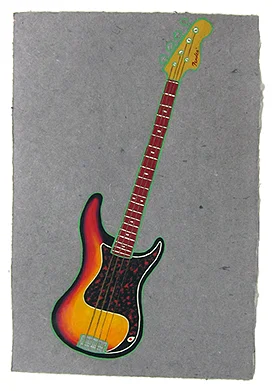 Melissa auf Der Maur's bass, 2013 14" x 9.5" Flashe on paper
