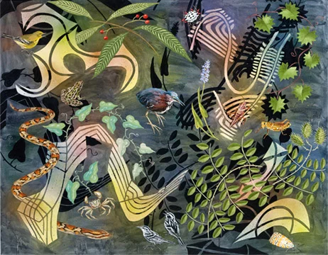 Biome: Florida Everglades, 2010 40" x 50" Oil & spray paint on canvas